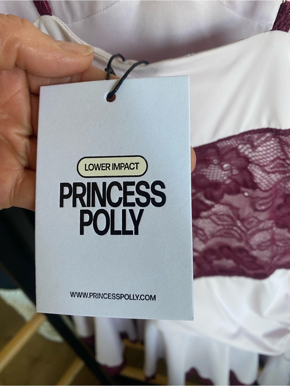 Princess Polly Dusty Rose and Wine Lace Slip Dress - Picture 6 of 7